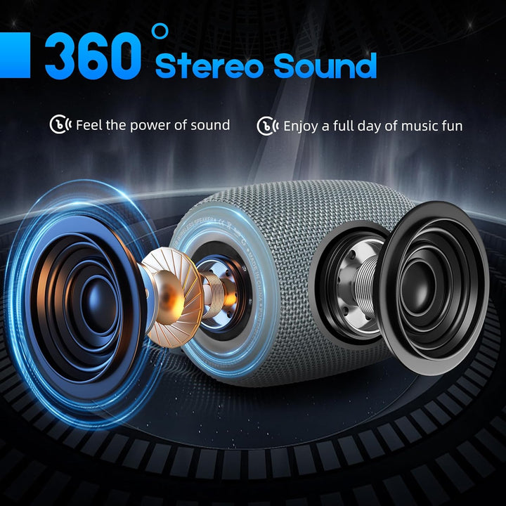 SENXINGYAN 20W Bluetooth Lautsprecher – Tragbare Musikbox mit 360° Stereo-Sound, LED-Lichtshow, IPX6