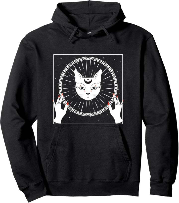 Okkulter Satan Vintage Katze Mond Hexerei Okkult Gothic Pullover Hoodie