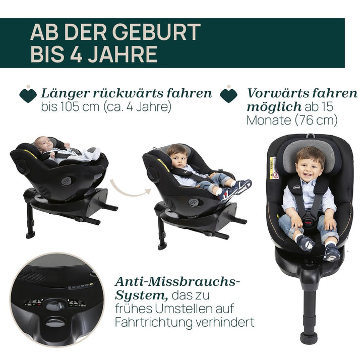 Chicco Seat105 I-Size, Autositz nach ECE R129/03, 360° drehbar, 6 Positionen, schneller und einfache