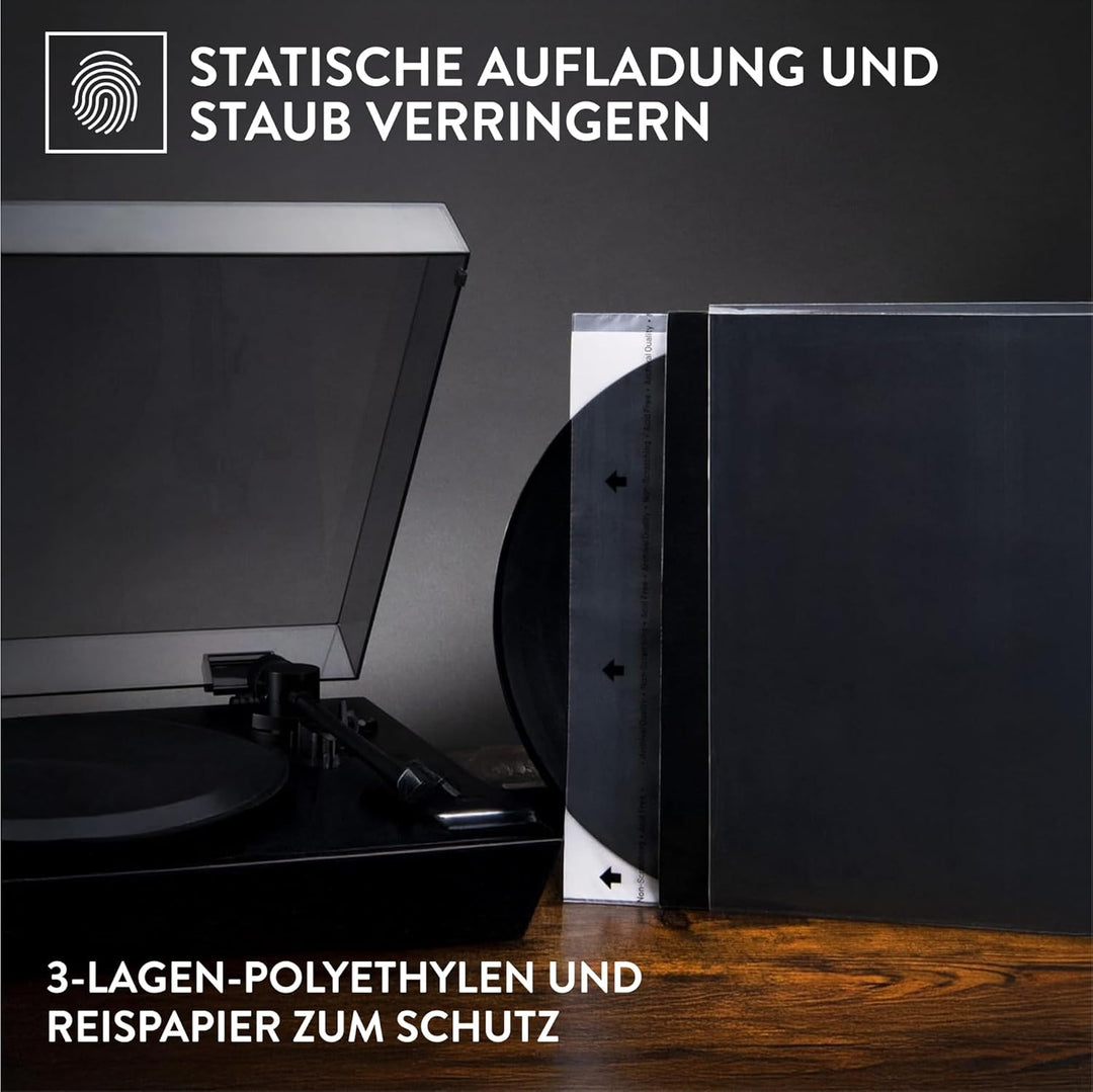 Big Fudge 50er Pack 7 Zoll Schallplatten Innen Hüllen - 50x 7" Schallplatten LP Aufbewahrung Schutzh