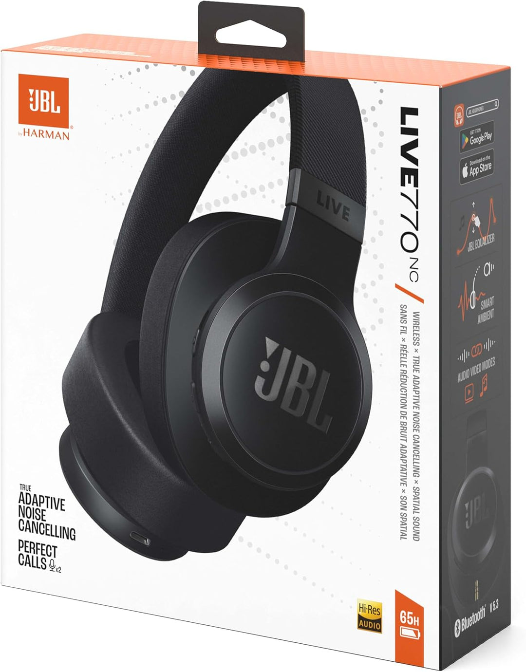 JBL Live 770 NC – Bluetooth Over-Ear-Kopfhörer mit adaptivem Noise-Cancelling – Kabellose Ohrhörer m