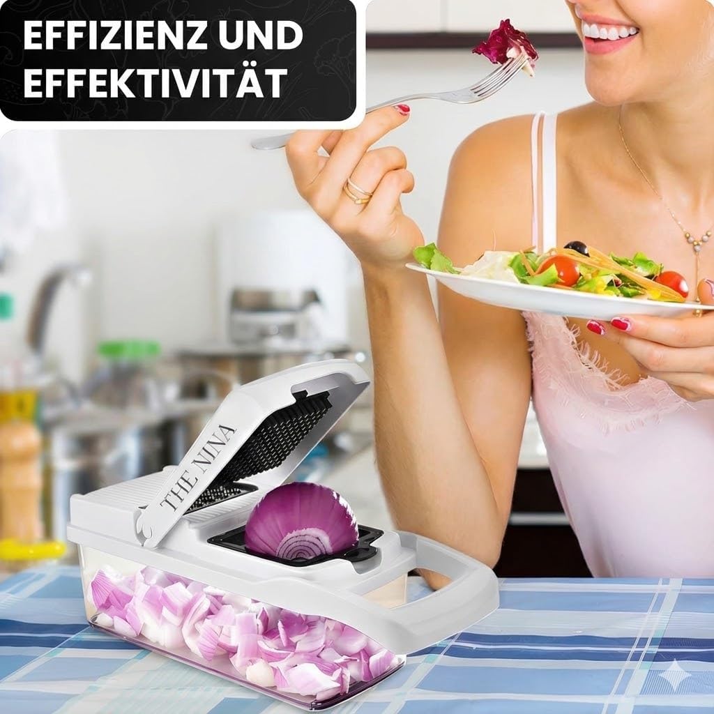 Gemüseschneider Mandoline – Zwiebelzerkleinerer – Kartoffelschneider Gurkenhobel – Zwiebelhacker Spi