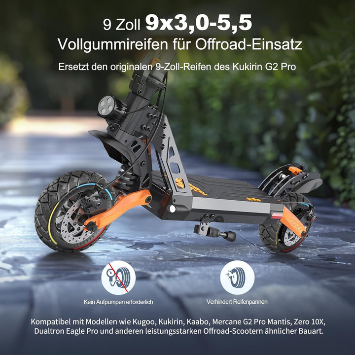 9x3,0-5,5 Vollreifen für Kukirin G2 pro, Zero 10X, Dualtron Eagle Pro Elektroroller Ersatzreifen Vol