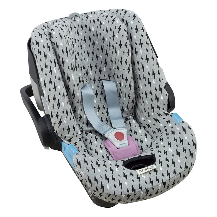 JYOKO Kids Autositzbezug aus Baumwolle, kompatibel mit Cybex Aton Cloud - Q-M-2-4-5 (ATON 4, Black R