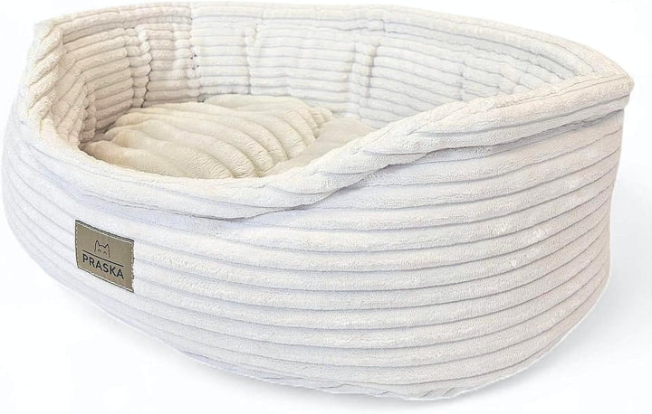 PRASKA Katzenbett Hugo – Premium Haustierbett für Katzen & kleine Hunde, Gemütliches Tierbett mit ho