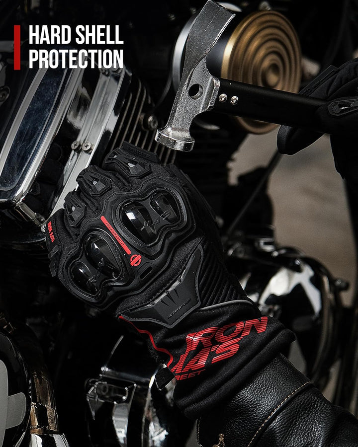 IRON JIA'S Winter Motorradhandschuhe Herren CEZertifizierung Wasserdichter und Warmer 3M Baumwolle S