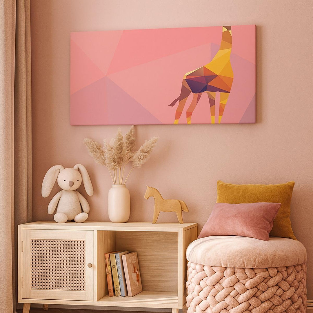 Wandbilder Dekoration Wohnzimmer Giraffe modern Grafik Panorama Bilder auf Leinwand 120x50cm Leinwan