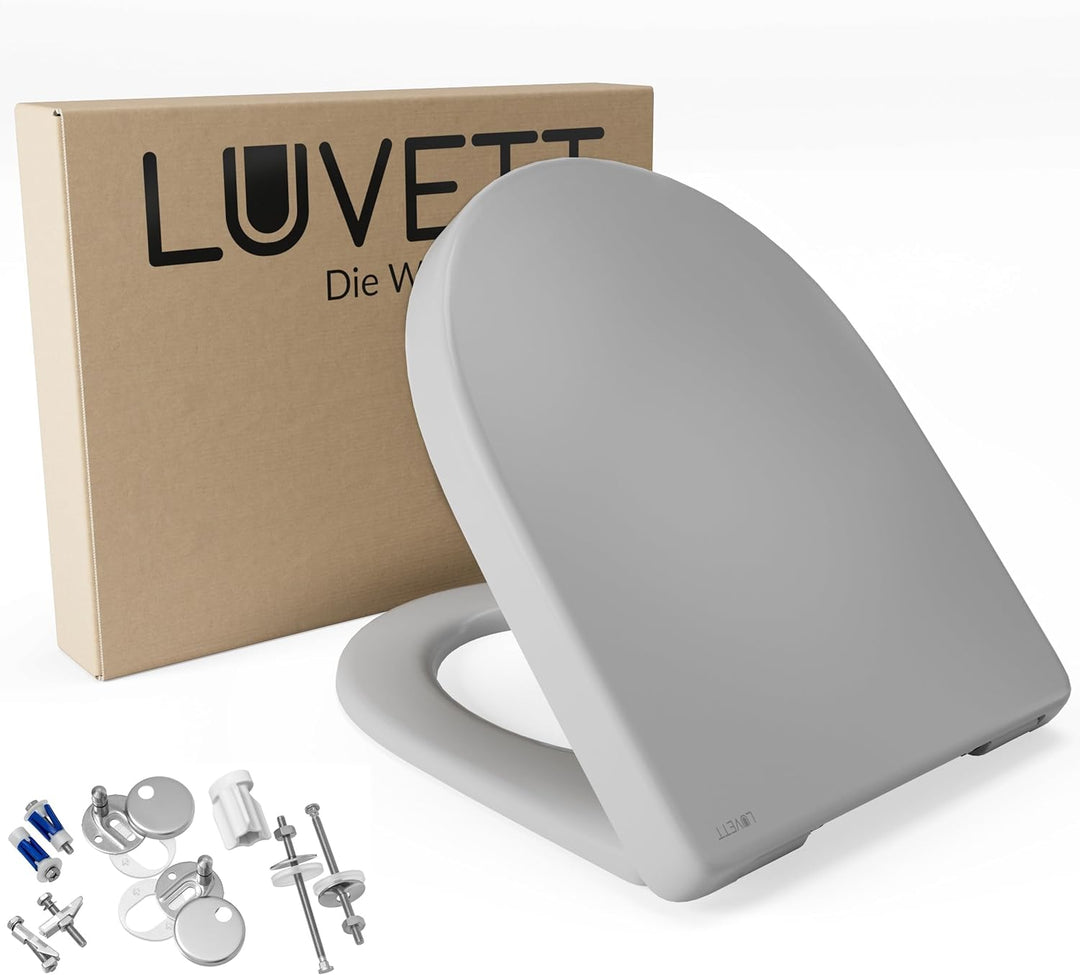 LUVETT® WC-Sitz mit Absenkautomatik D140 D-Form Soft Close® & TakeOff EasyClean Abnahme, hygienisch