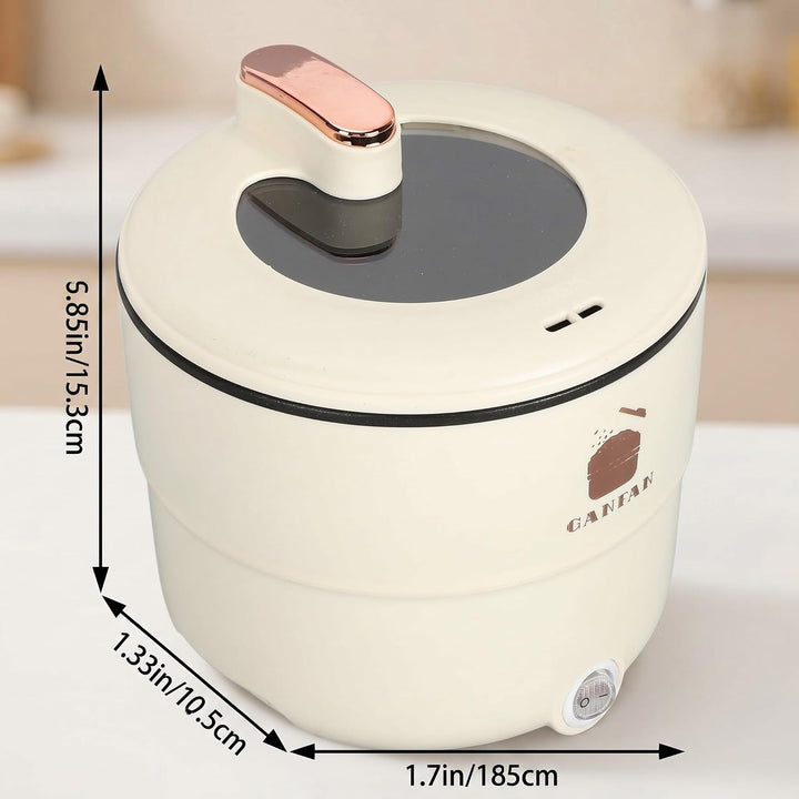Reiskocher Klein Elektrischer, 1.8L 450W Multifunktionaler Doppelschicht-Elektrokochtopf Mini Rice C