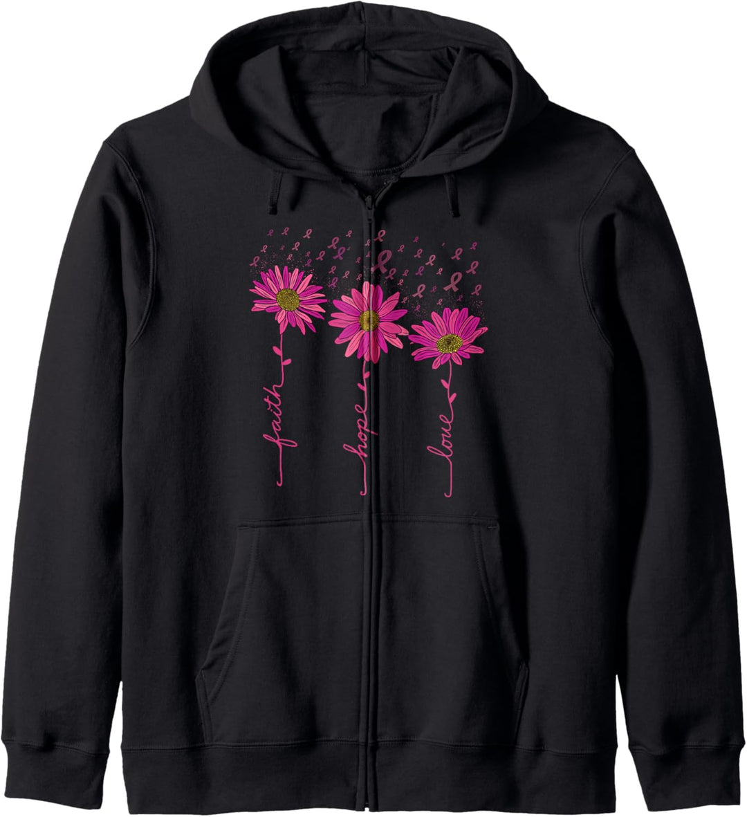 Glaube Hoffnung Liebe Brustkrebs Gänseblümchen Blume T-Shirt Kapuzenjacke