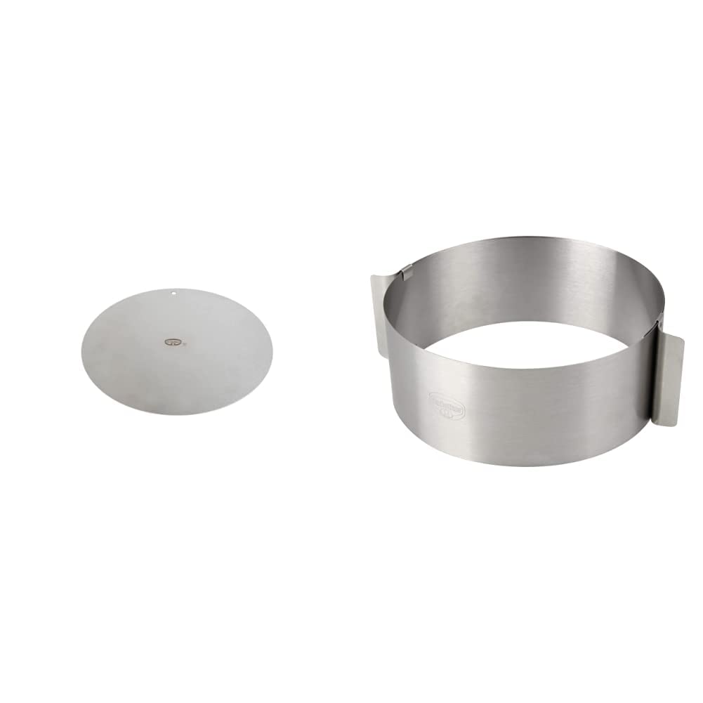 Dr. Oetker Deko- und Transportplatte, Ø32cm, Küchenhelfer aus hochwertigem Edelstahl, Farbe: silber