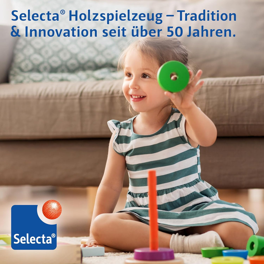 Selecta 63005 Fädelraupe, Würfel- und Fädelspiel,3 Jahre to 6 Jahre, mehrfarbig