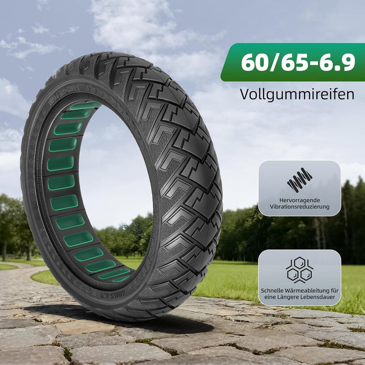 Prodrocam 60/65-6,9 Vollgummireifen für Ninebot Max G2 G65 Roller 10 Zoll Front/Hinterräder Ersatz Z