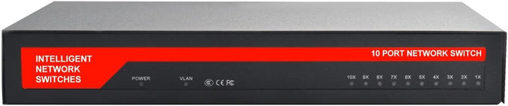 KuWFi 10-Ports Gigabit Netzwerk Switch, LAN Switch RJ45 Port Fast Ethernet Switch, LAN Splitter, LAN