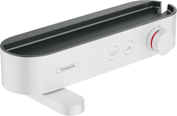 hansgrohe Wannenthermostat ShowerTablet Select, Aufputz Badarmatur für 2 Funktionen, Mattweiss Mattw
