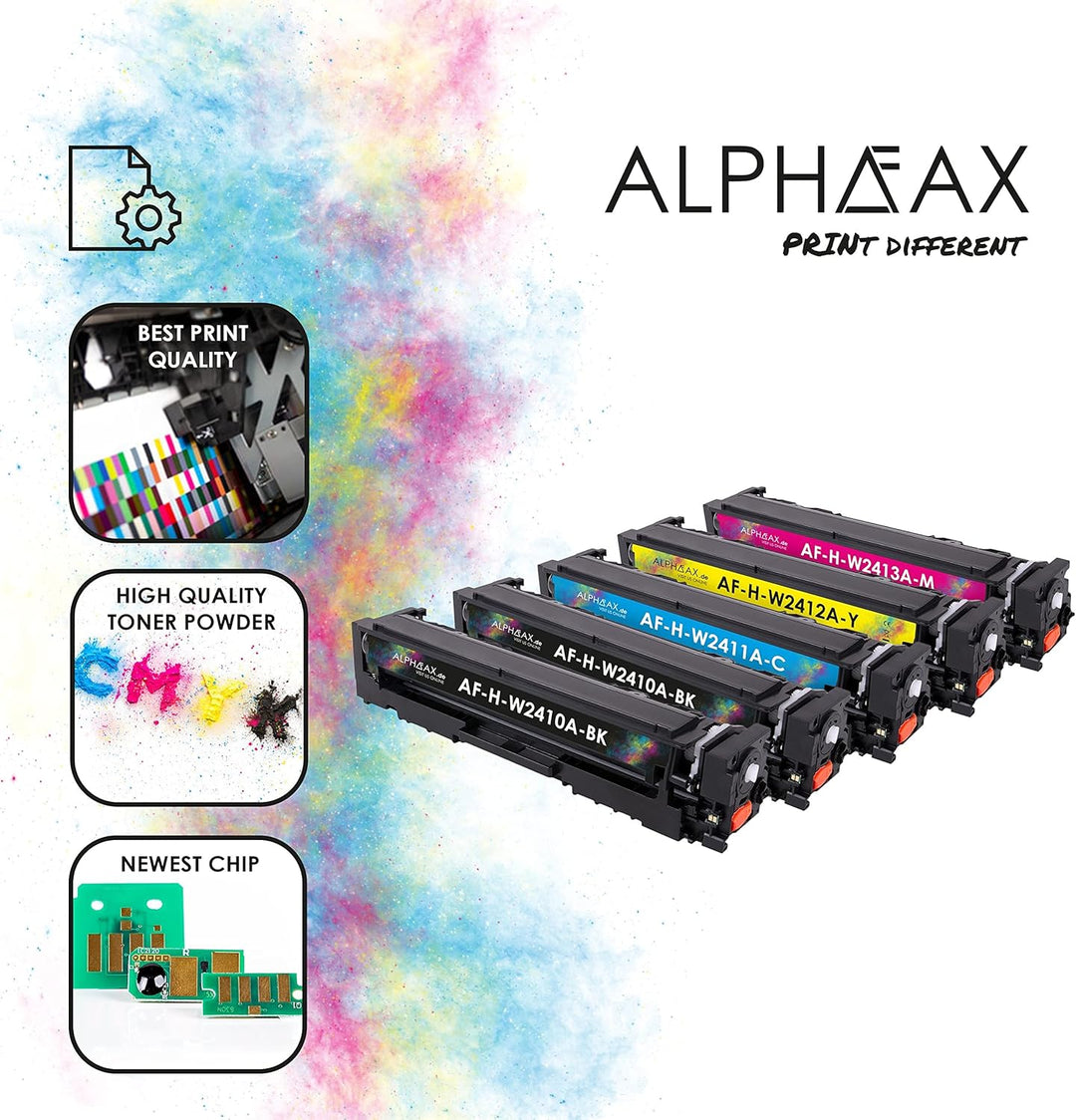 5 Toner kompatibel mit HP W2410A W2411A W2412A W2413A 216A für Color Laserjet Pro M183fw [MIT CHIP]