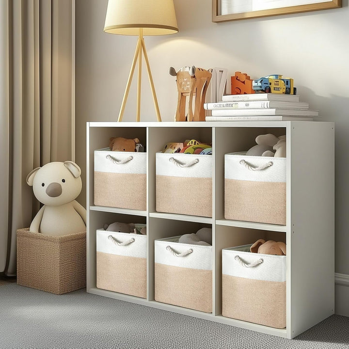 Zusammenklappbare Aufbewahrungsbox mit Griffen Stoff Aufbewahrungskorb für Regale Schränke und Schrä