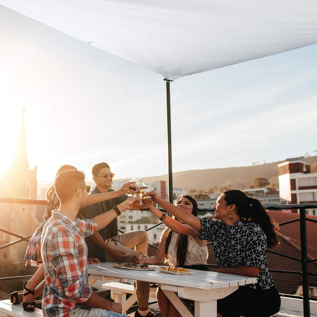 Relaxdays, weiss Sonnensegel rechteckig, wasserabweisend, UV-beständig, mit Spannseilen, Terrasse, B
