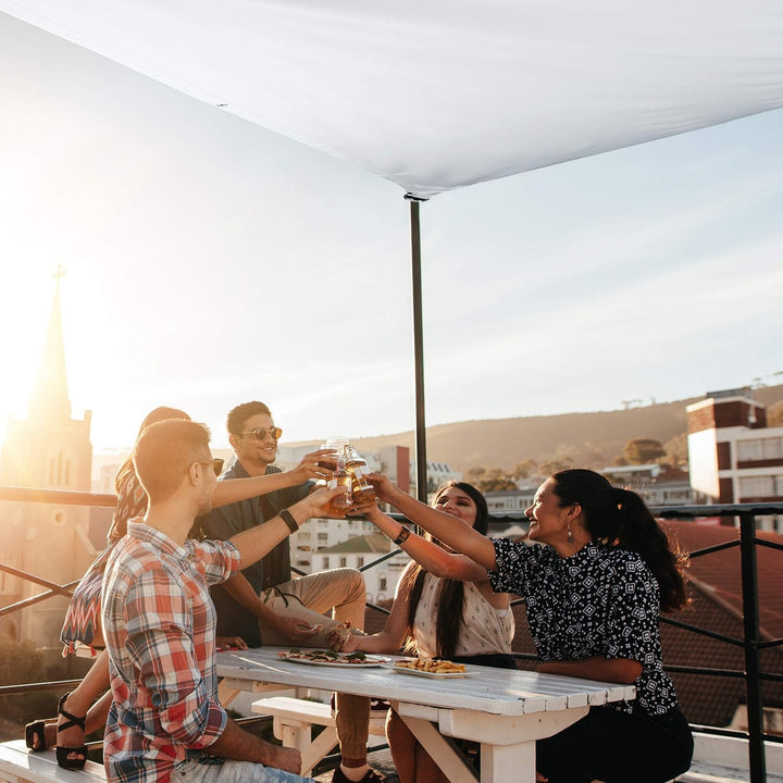 Relaxdays, weiss Sonnensegel rechteckig, wasserabweisend, UV-beständig, mit Spannseilen, Terrasse, B