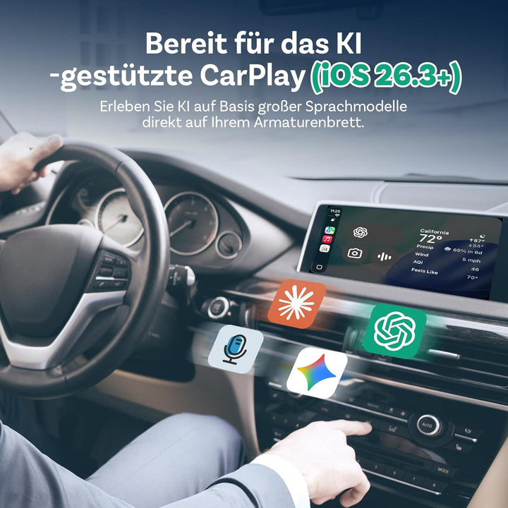 (2026 Aufgerüstet) OTTOCAST 2-in-1 Wireless CarPlay & Android Auto Adapter, Ottocast Mini Core mit E