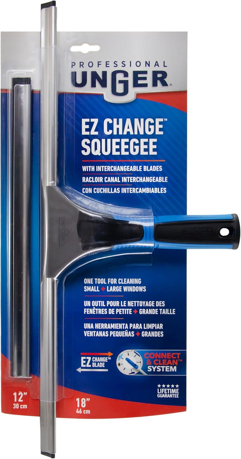 Unger Professional 45,7 cm EZ Change Fenster- und Glasreinigungsrakel – Reinigungsmittel, Abzieher f