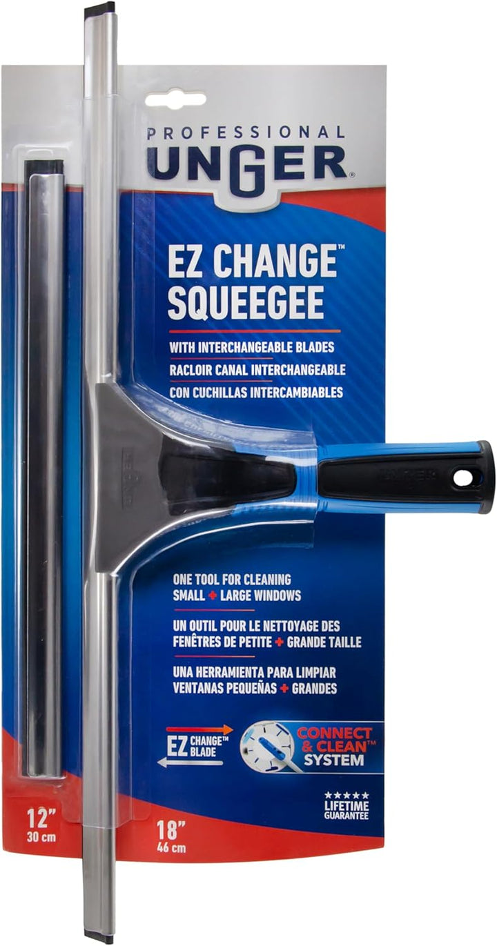 Unger Professional 45,7 cm EZ Change Fenster- und Glasreinigungsrakel – Reinigungsmittel, Abzieher f