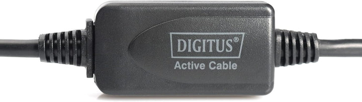 DIGITUS Aktives USB 2.0 Verlängerungskabel, Repeaterkabel, 15 m Länge, USB A Stecker auf USB A Buchs