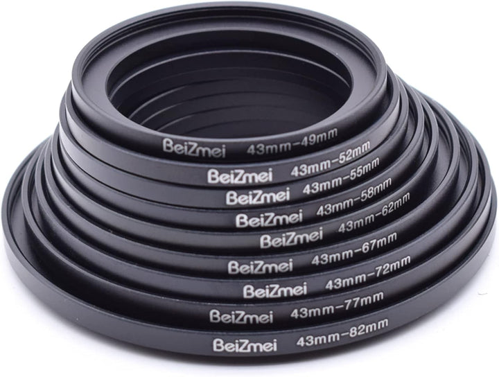 9Stück Kamera Objektiv Filter Ring Kompatibel für 43mm Kamera Objektiv,43-49/43-52/43-55/43-58/43-62