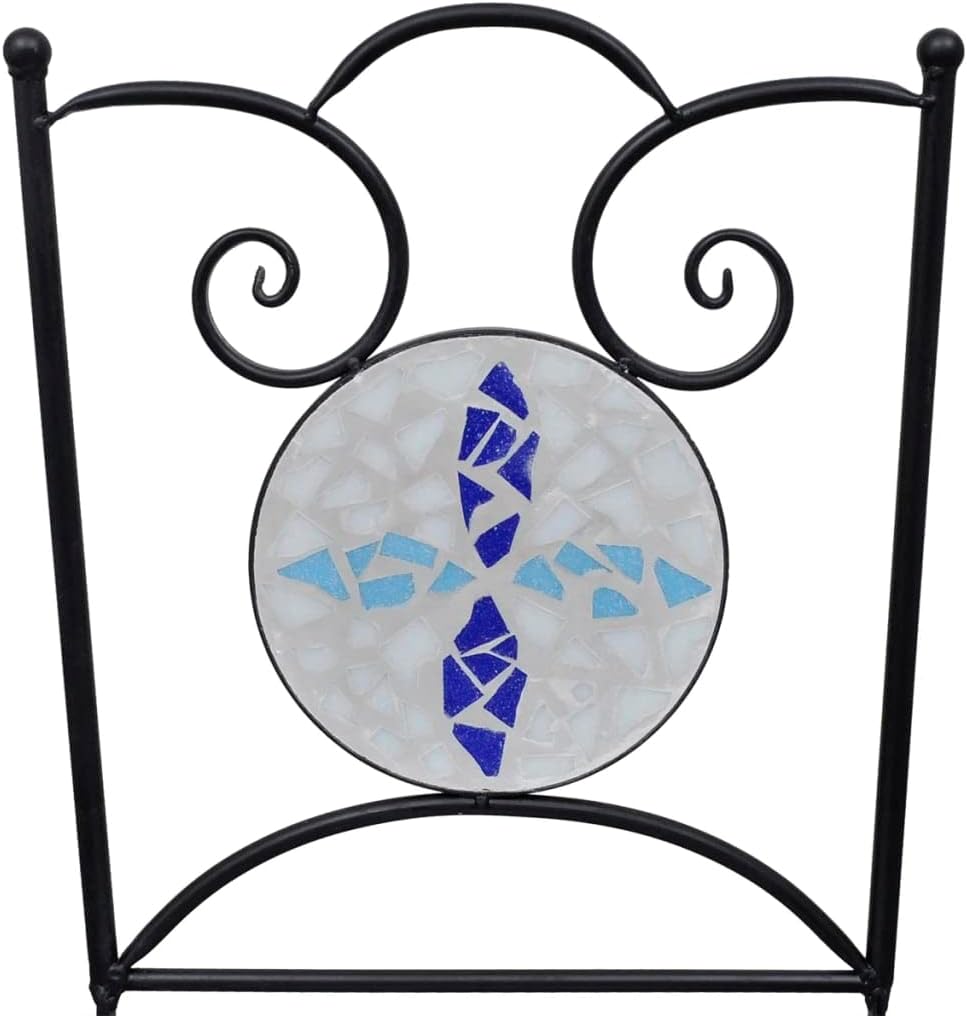 homiuse 37x44x89 cm Bistrostühle Klappbar 2 STK. Keramik Blau und Weiss Esszimmerstuhl Klappstuhl Ga