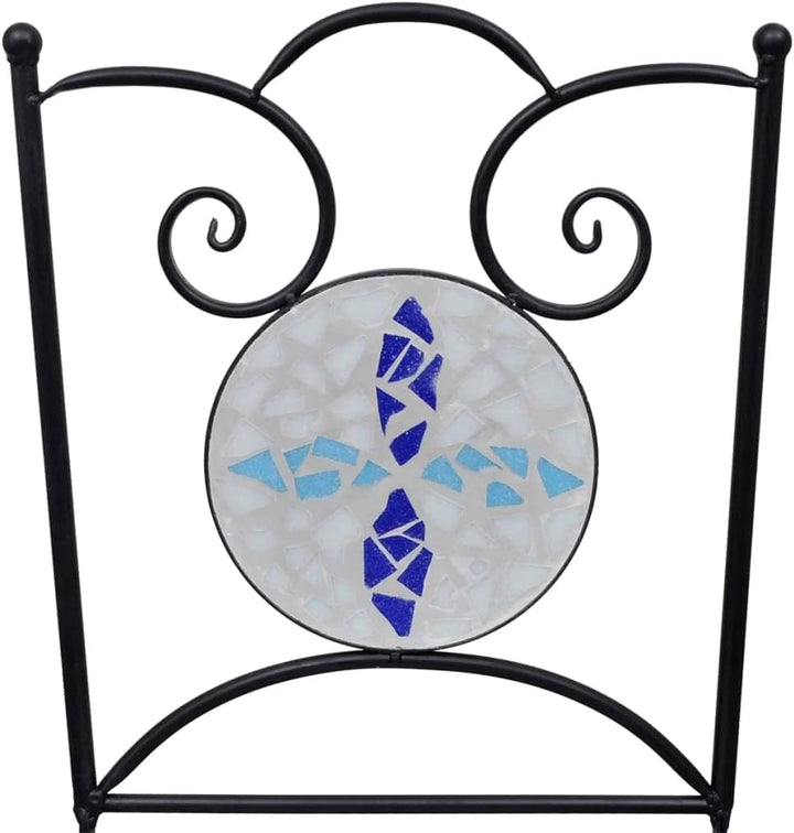homiuse 37x44x89 cm Bistrostühle Klappbar 2 STK. Keramik Blau und Weiss Esszimmerstuhl Klappstuhl Ga