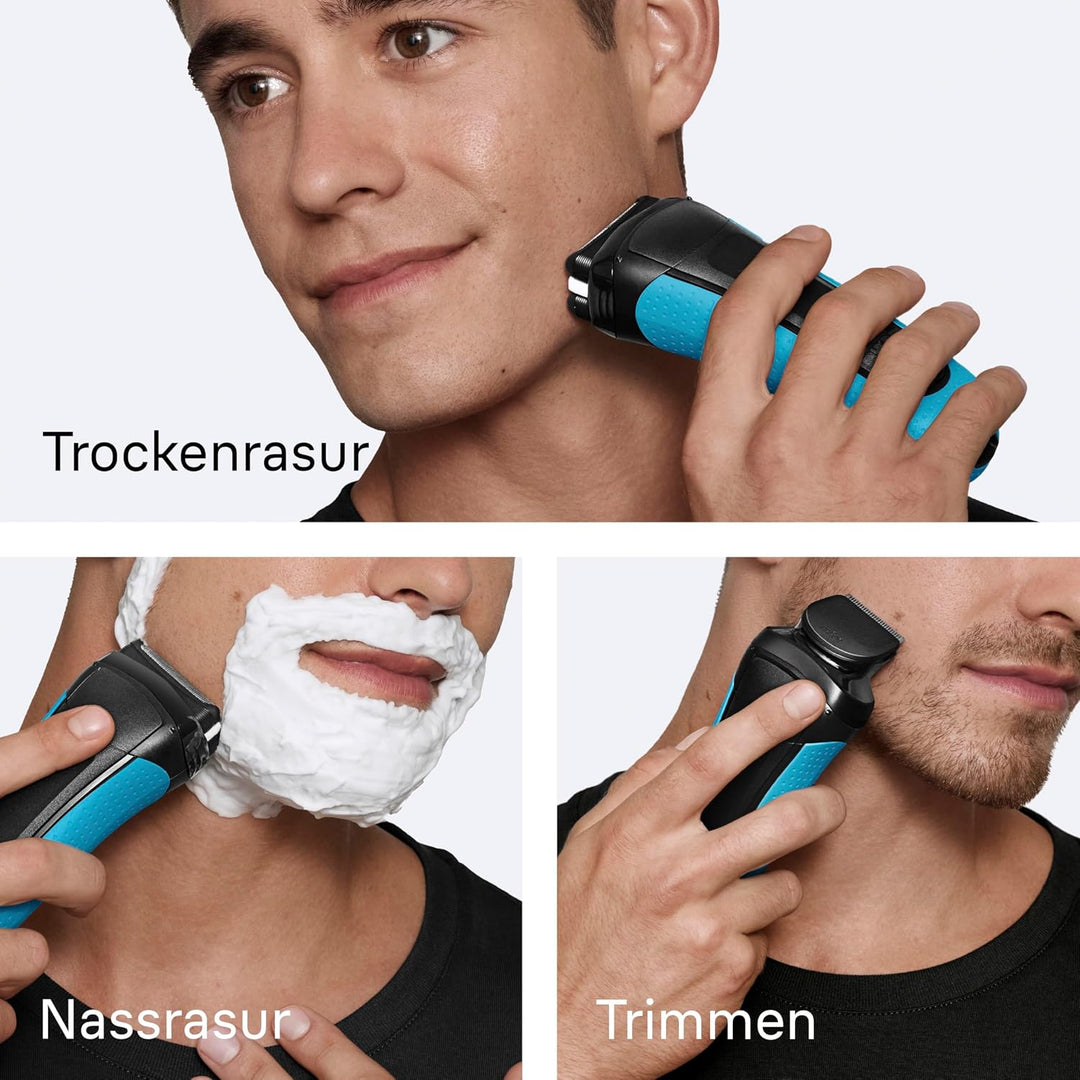 Braun Series 3+ Rasierer Herren Elektrisch, Elektrorasierer mit 3 Flexiblen Klingen, Rasierapparat M