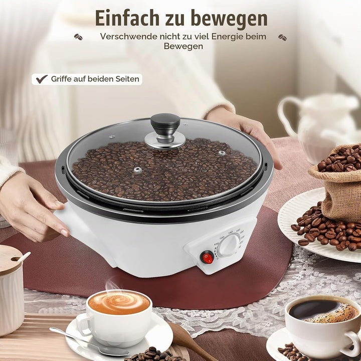 WUPYI2018 Elektrische Kaffee Röster Maschine,1200W Kaffeebohnenröster Haushalt Elektrische Trommel T