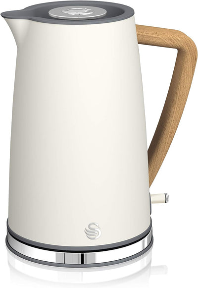 Swan Nordic Ultra Schneller elektrischer Wasserkocher, kabellos, 1,7 l, 2200 W, Weiss & Philips Toas