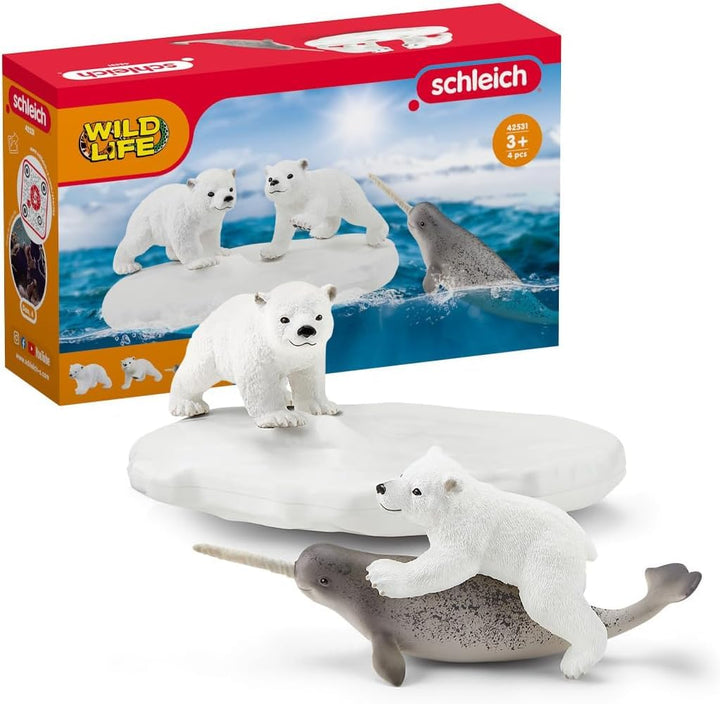 SCHLEICH 42531 Eisbären-Rutschpartie, für Kinder ab 3+ Jahren, WILD Life - Spielset FFP, FFP