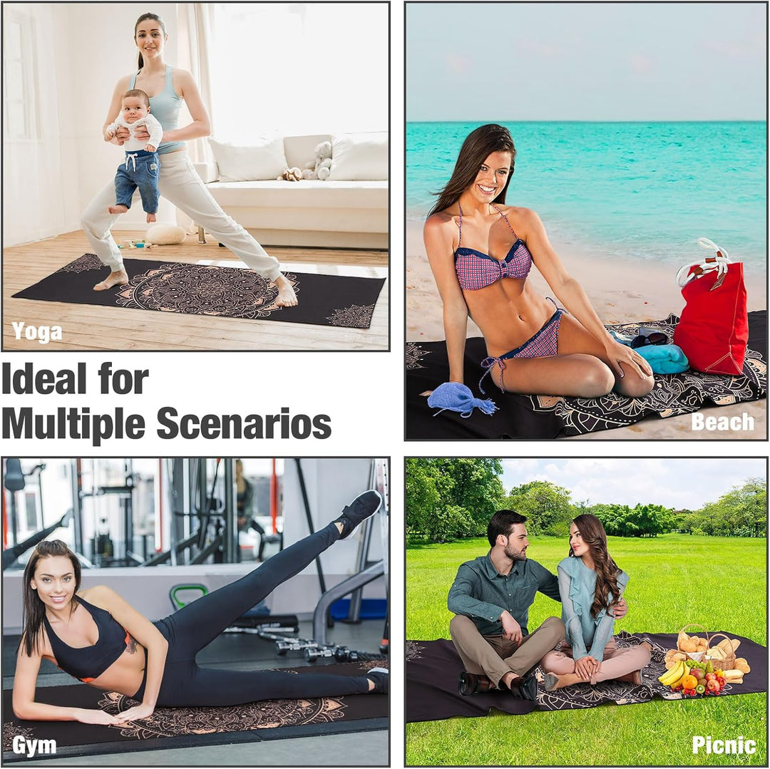 MoKo Yogamatten Handtuch, rutschfest Yoga Handtuch Auflage für Yogamatte Schweissabsorbierend Saugfä