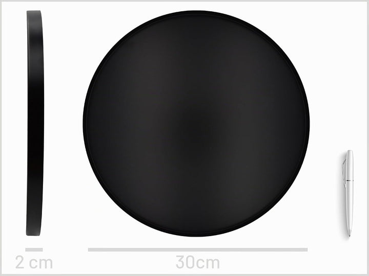 D&amp;D Living® Deko Tablett Rund Ø 30 cm | Design Dekoteller und Dekotablett aus Metall (Schwarz matt),