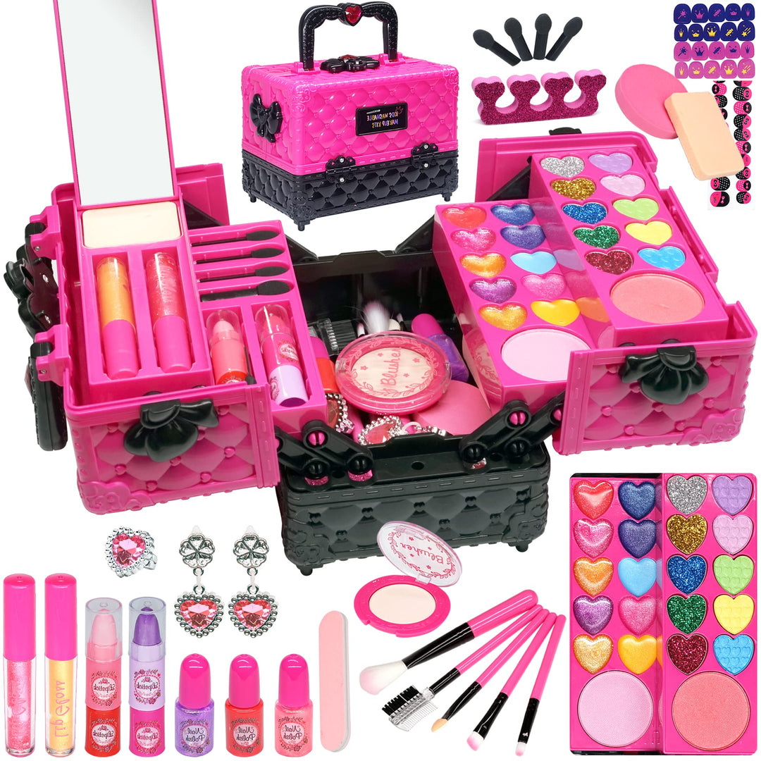 Amerrly Kinderschminke Set Mädchen Spielzeug - Waschbar und Sicher Kinder Schminkset, Prinzessin Sch