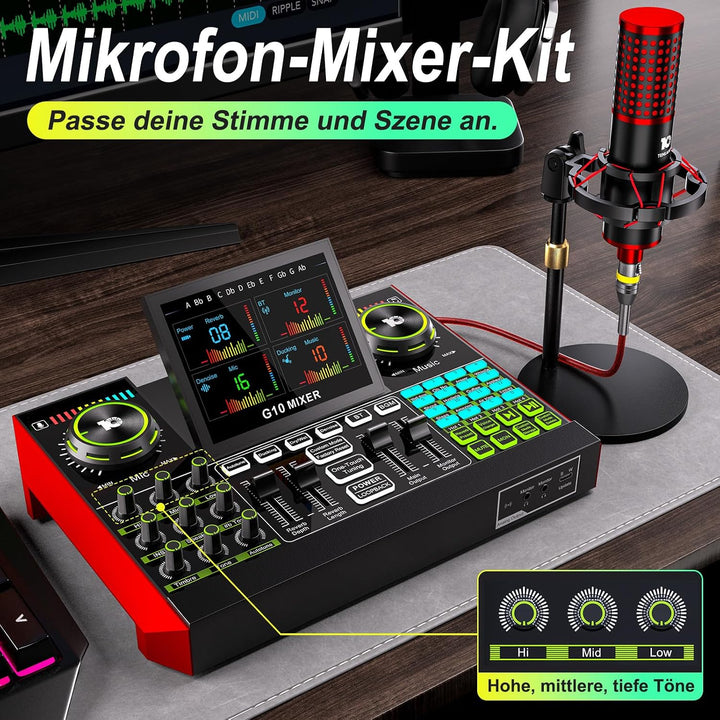 G10 Podcast Mikrofon Set mit 3,5mm Kondensatormikrofon P17