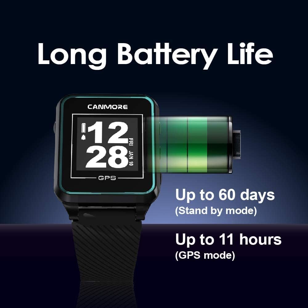 Canmore TW353 Golf-GPS-Uhr, kontrastreiches LCD-Display, leichtes Golfzubehör, grün, Grün
