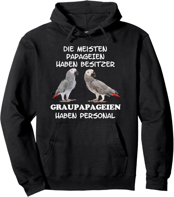 Graupapagei Papagei Sittich Vogel Damen Herren Pullover Hoodie