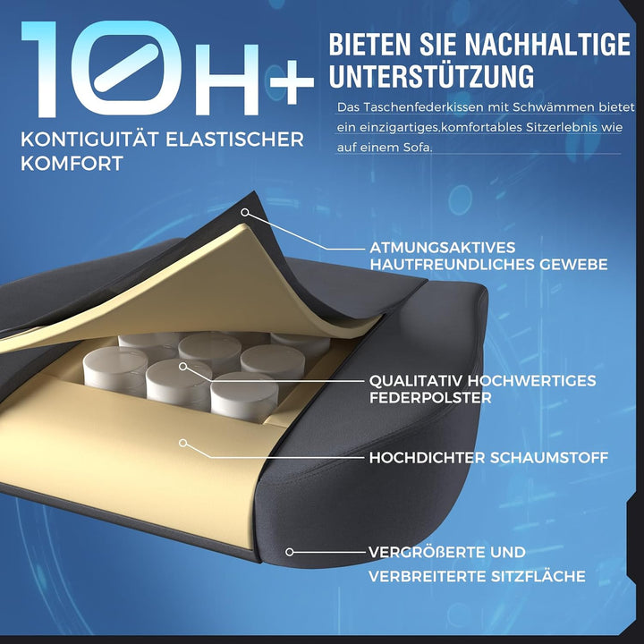 GTPLAYER Gaming Stuhl, Atmungsaktiver Bürostuhl, bürostuhl ergonomisch, Hochwertiger - Stoff, Ergono