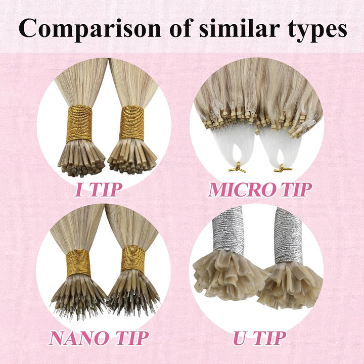 YoungSee Microring Extensions Blond Microring Extensions Echthaar 50 cm Microring Hair Extensions As