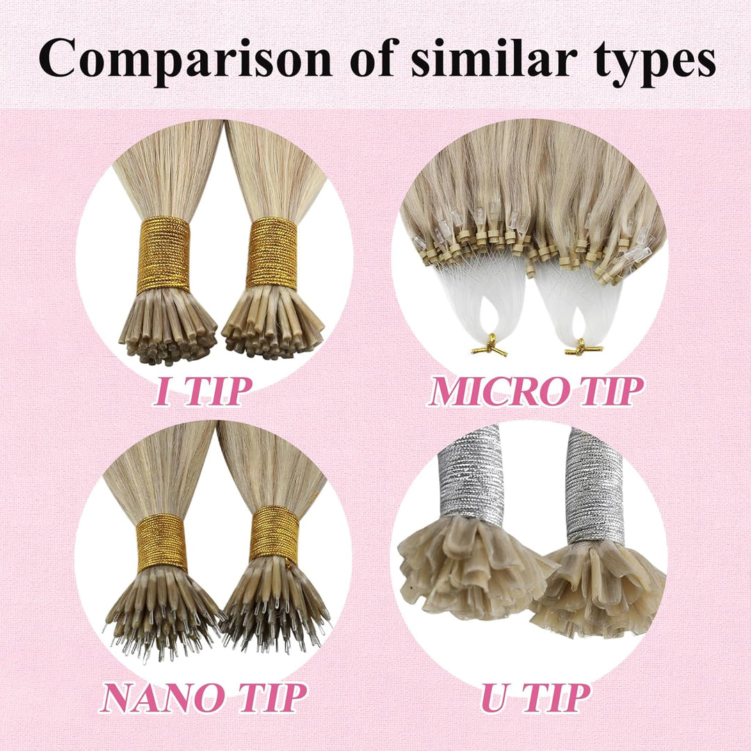 YoungSee Microring Extensions Blond Microring Extensions Echthaar 1g Blond Micro Loop Hair Extension