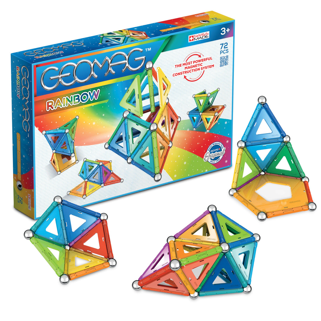 Geomag, Classic Rainbow, 371, Magnetkonstruktionen und Lernspiele, Konstruktionsspielzeug, 72-teilig