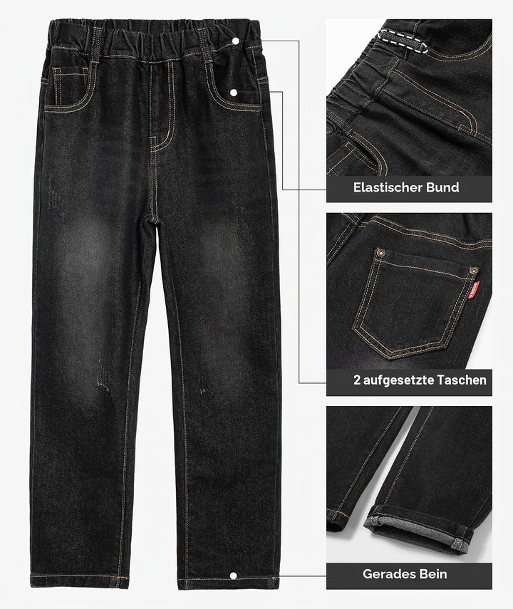 YoungSoul Jungen Jeanshosen - Jeans mit Abschürfungen - Kinder Hose mit elastischem Bund Gr. 128-176