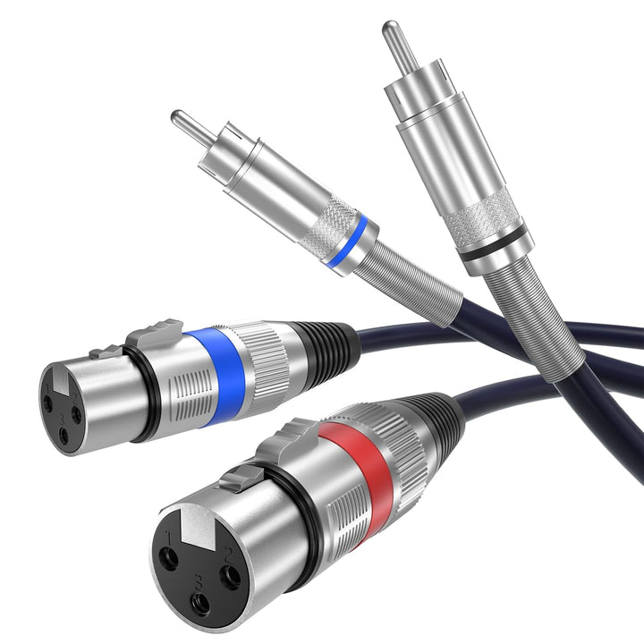 Tisino Doppelte XLR-Buchse auf Cinch-Kabel, Hochleistungskabel, 2 XLR-Buchsen auf 2 Cinch-Stecker, H