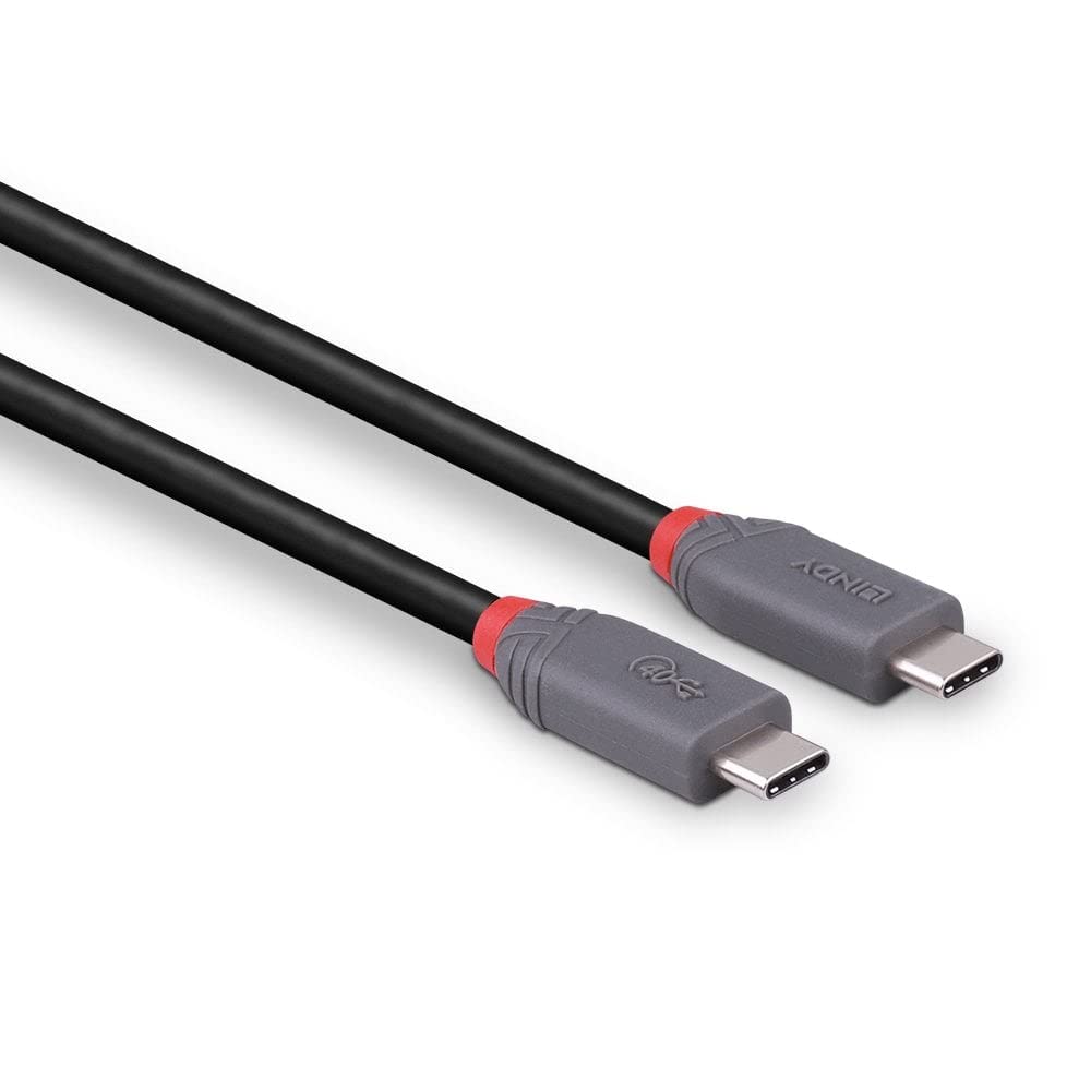 Lindy 0,8 m USB 4 Typ C Kabel, Anthra Line, USB 4, kompatibel mit Thunderbolt 3, 40 Gbit/s Datenüber