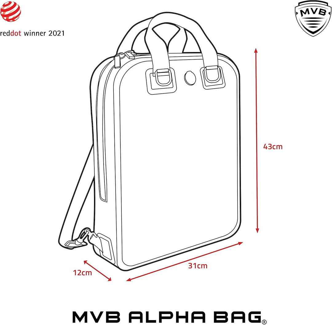 MVB Alpha Bag Rucksack wasserdicht für Damen und Herren schwarz I Allround-Rucksack Reiserucksack le