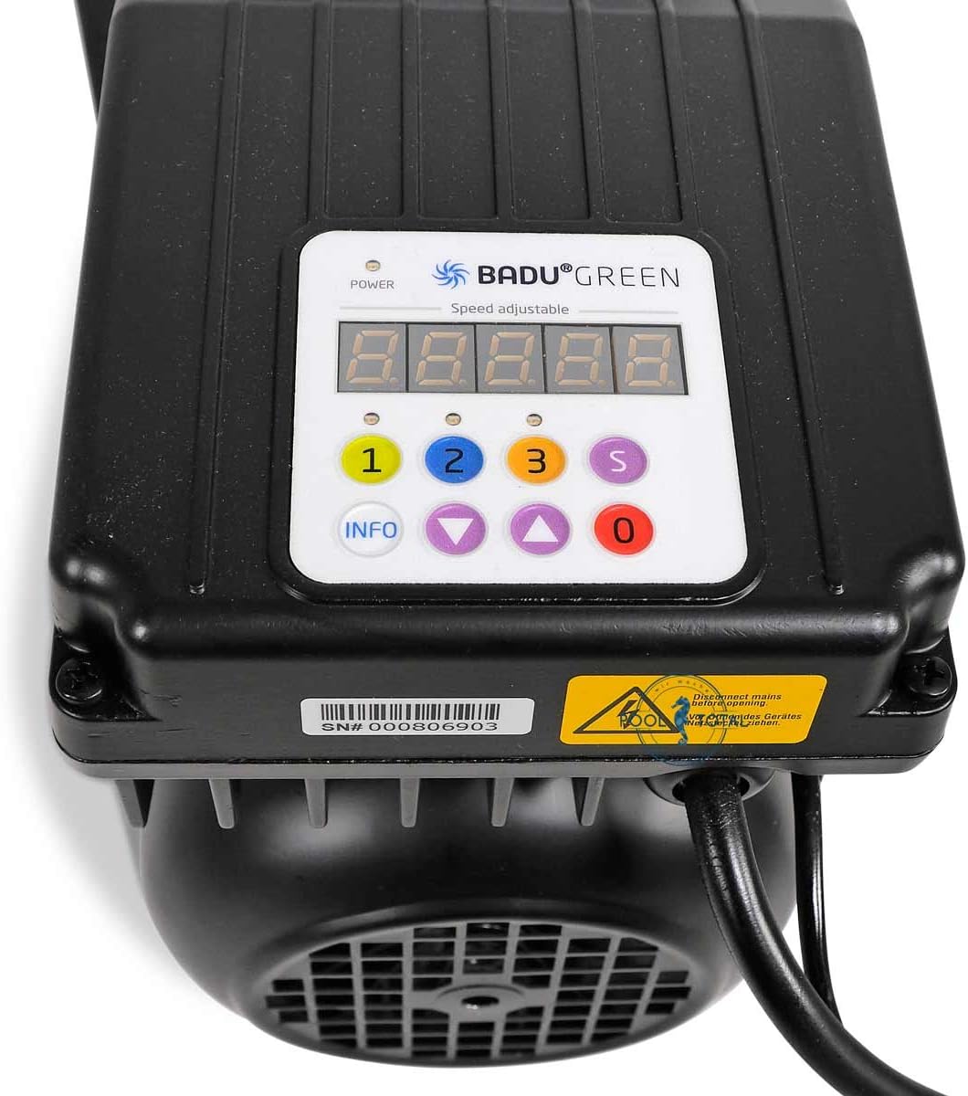 Energiesparende Poolpumpe BADU Prime ECO VS - Drehzahlregelung mit 24m³/h Leistung - Leiser Betrieb