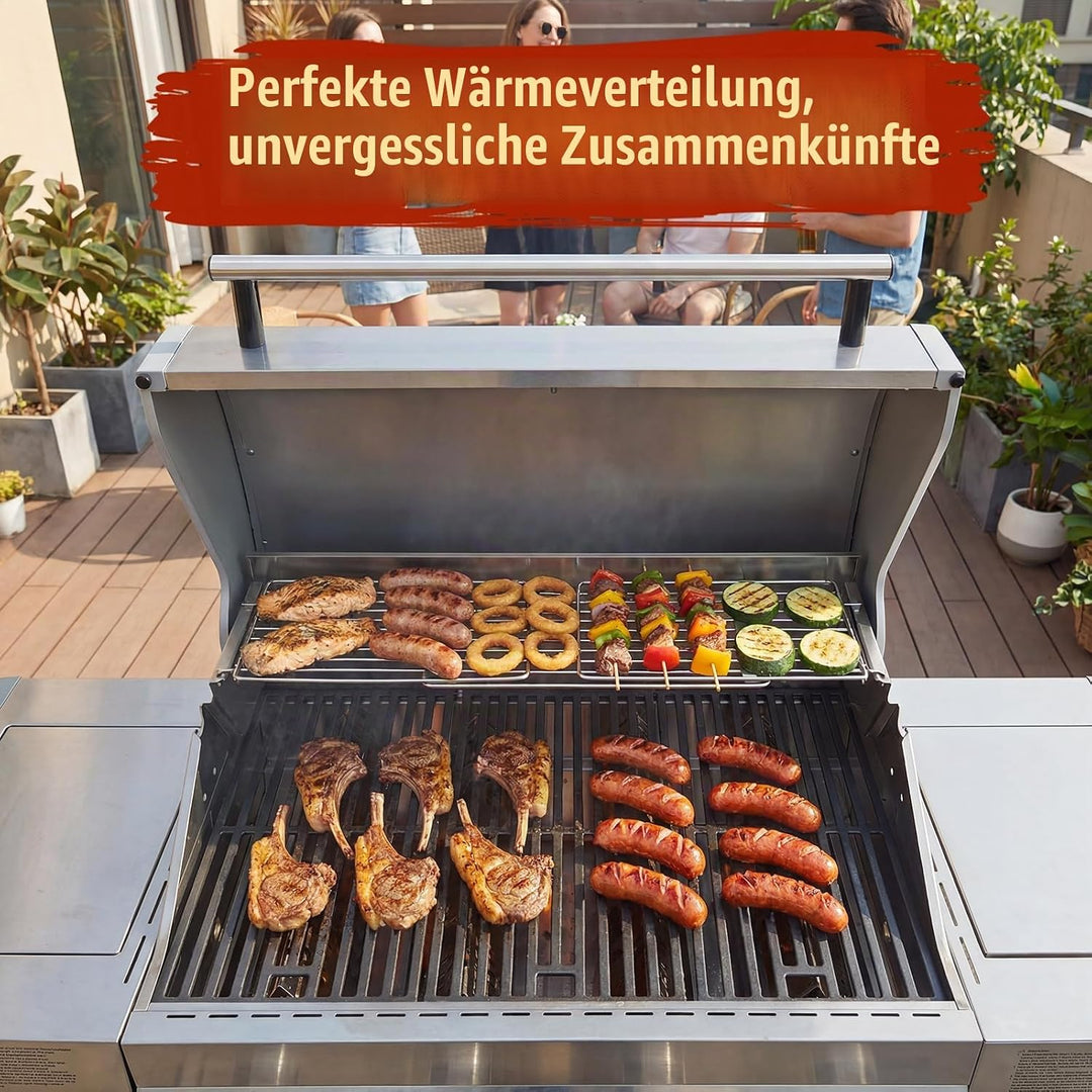 Denmay 40-94cm Universal Edelstahl Warmhalterost für Gas-/Holzpellet-/Grill-/Smoker-Grill, Verstellb